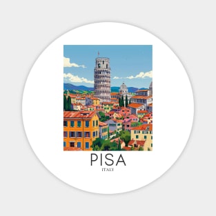 A Pop Art Travel Print of Pisa - Italy Magnet